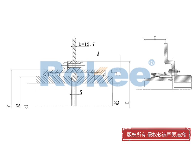 RODP制動盤型鼓形齒式聯軸器