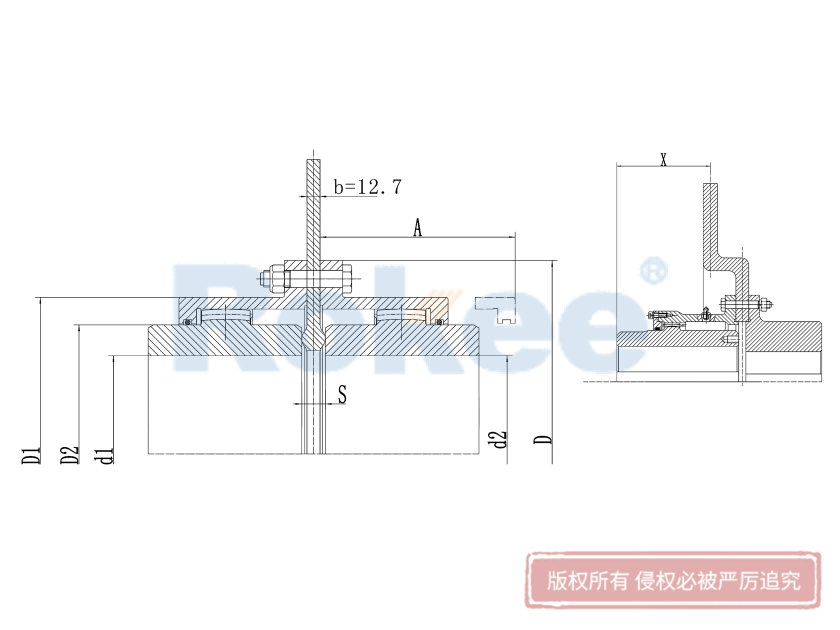 RODP制動盤型鼓形齒式聯軸器