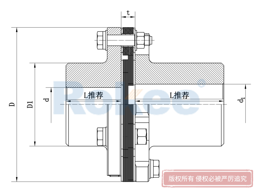 JMII金屬膜片聯軸器,JMII無沉孔膜片聯軸器,JMII型膜片聯軸器