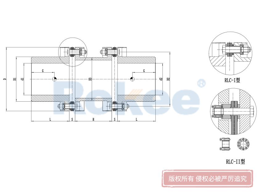 RLC汽輪機/泵用高速膜片聯軸器
